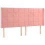 Cabecero con orejas de terciopelo rosa 203x16x118/128 cm de vidaXL, Cabeceros y pies de cama - Ref: Foro24-3119651, Precio: 1...