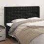 Cabecero con orejas de cuero sintético negro 163x16x118/128 cm de vidaXL, Cabeceros y pies de cama - Ref: Foro24-3119676, Pre...