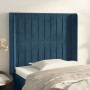 Headboard with dark blue velvet ears 93x16x118/128 cm by vidaXL, Headboards and footboards - Ref: Foro24-3119858, Price: 79,1...