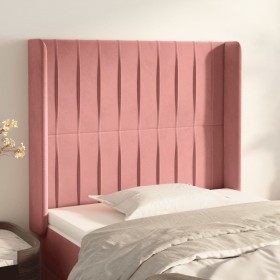 Cabecero con orejas de terciopelo rosa 83x16x118/128 cm de vidaXL, Cabeceros y pies de cama - Ref: Foro24-3119853, Precio: 74...