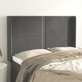 Headboard with dark gray velvet ears 147x16x118/128 cm by vidaXL, Headboards and footboards - Ref: Foro24-3119489, Price: 131...