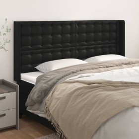 Headboard with ears black synthetic leather 183x16x118/128 cm by vidaXL, Headboards and footboards - Ref: Foro24-3119682, Pri...