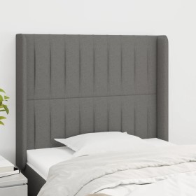 Headboard with dark gray fabric ears 93x16x118/128 cm by vidaXL, Headboards and footboards - Ref: Foro24-3119801, Price: 74,7...