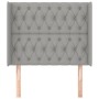 Headboard with light gray fabric ears 93x16x118/128 cm by vidaXL, Headboards and footboards - Ref: Foro24-3119898, Price: 92,...