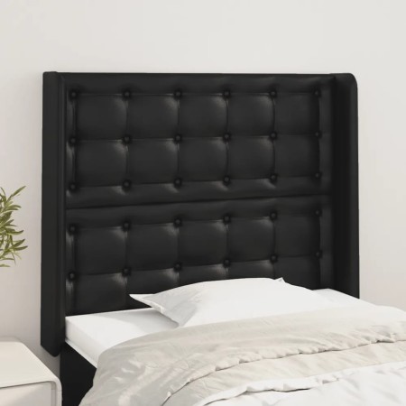 Cabecero con orejas de cuero sintético negro 83x16x118/128 cm de vidaXL, Cabeceros y pies de cama - Ref: Foro24-3119652, Prec...