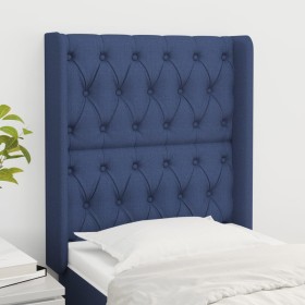 Headboard with blue fabric ears 83x16x118/128 cm by vidaXL, Headboards and footboards - Ref: Foro24-3119896, Price: 88,38 €, ...