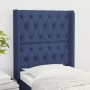 Headboard with blue fabric ears 83x16x118/128 cm by vidaXL, Headboards and footboards - Ref: Foro24-3119896, Price: 88,26 €, ...