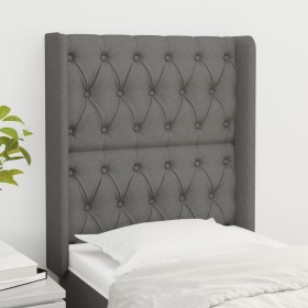 Headboard with dark gray fabric ears 83x16x118/128 cm by vidaXL, Headboards and footboards - Ref: Foro24-3119891, Price: 88,3...