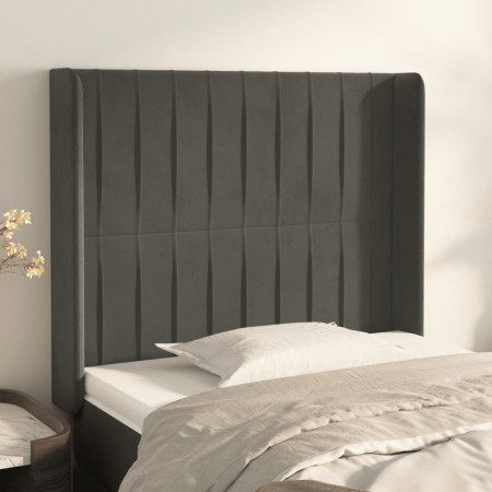 Headboard with dark gray velvet ears 103x16x118/128 cm by vidaXL, Headboards and footboards - Ref: Foro24-3119861, Price: 77,...