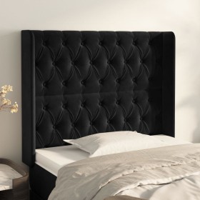 Headboard with black velvet ears 93x16x118/128 cm by vidaXL, Headboards and footboards - Ref: Foro24-3119954, Price: 102,99 €...