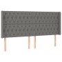 Headboard with dark gray fabric ears 183x16x118/128 cm by vidaXL, Headboards and footboards - Ref: Foro24-3119931, Price: 168...