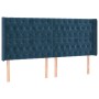 Headboard with dark blue velvet ears 203x16x118/128 cm by vidaXL, Headboards and footboards - Ref: Foro24-3119986, Price: 177...