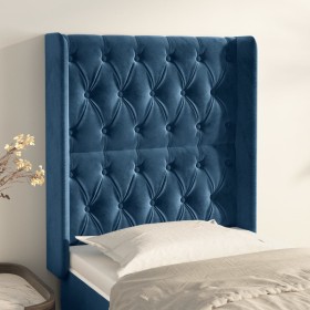 Headboard with dark blue velvet ears 83x16x118/128 cm by vidaXL, Headboards and footboards - Ref: Foro24-3119950, Price: 90,9...