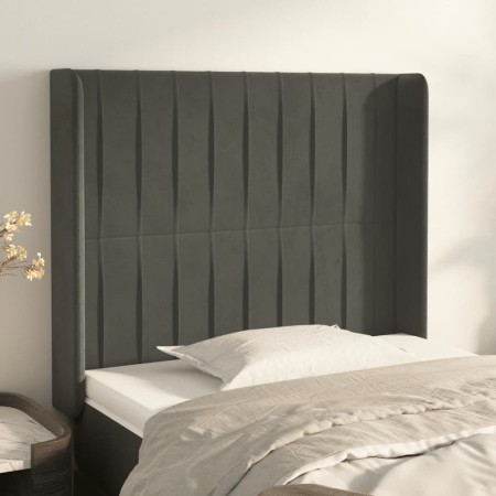 Headboard with dark gray velvet ears 83x16x118/128 cm by vidaXL, Headboards and footboards - Ref: Foro24-3119849, Price: 71,9...