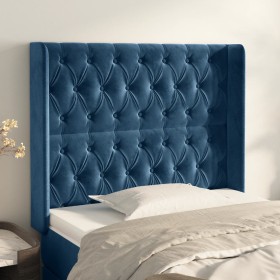 Headboard with dark blue velvet ears 103x16x118/128 cm by vidaXL, Headboards and footboards - Ref: Foro24-3119962, Price: 99,...