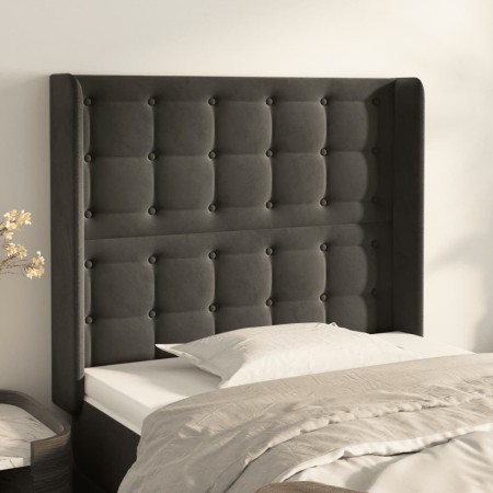 Headboard with dark gray velvet ears 83x16x118/128 cm by vidaXL, Headboards and footboards - Ref: Foro24-3120045, Price: 76,2...