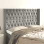 Cabecero con orejas de terciopelo gris claro 163x16x118/128 cm de vidaXL, Cabeceros y pies de cama - Ref: Foro24-3119970, Pre...