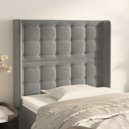 Headboard with light gray velvet ears 93x16x118/128 cm by vidaXL, Headboards and footboards - Ref: Foro24-3120050, Price: 78,...