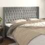 Headboard with light gray velvet ears 203x16x118/128 cm by vidaXL, Headboards and footboards - Ref: Foro24-3119982, Price: 16...