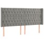 Headboard with light gray velvet ears 203x16x118/128 cm by vidaXL, Headboards and footboards - Ref: Foro24-3119982, Price: 16...