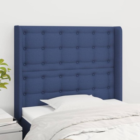 Kopfteil mit blauen Stoffohren 93x16x118/128 cm von vidaXL, Kopf- und Fußteile - Ref: Foro24-3120002, Preis: 78,43 €, Rabatt: %