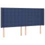 Headboard with blue fabric ears 183x16x118/128 cm by vidaXL, Headboards and footboards - Ref: Foro24-3120034, Price: 139,80 €...