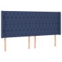 Headboard with blue fabric ears 203x16x118/128 cm by vidaXL, Headboards and footboards - Ref: Foro24-3119944, Price: 174,99 €...