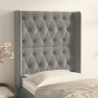 Cabecero con orejas de terciopelo gris claro 83x16x118/128 cm de vidaXL, Cabeceros y pies de cama - Ref: Foro24-3119946, Prec...