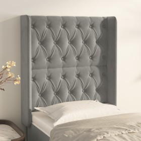 Headboard with light gray velvet ears 83x16x118/128 cm by vidaXL, Headboards and footboards - Ref: Foro24-3119946, Price: 89,...