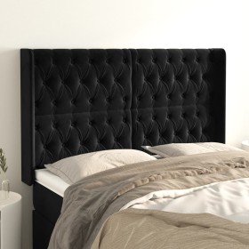 Cabecero con orejas de terciopelo negro 163x16x118/128 cm de vidaXL, Cabeceros y pies de cama - Ref: Foro24-3119972, Precio: ...