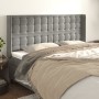 Cabecero con orejas de terciopelo gris claro 203x16x118/128 cm de vidaXL, Cabeceros y pies de cama - Ref: Foro24-3120080, Pre...