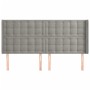 Headboard with light gray velvet ears 203x16x118/128 cm by vidaXL, Headboards and footboards - Ref: Foro24-3120080, Price: 14...