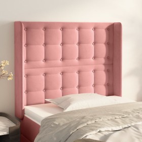 Headboard with pink velvet ears 93x16x118/128 cm by vidaXL, Headboards and footboards - Ref: Foro24-3120055, Price: 81,32 €, ...