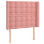 Cabecero con orejas de terciopelo rosa 93x16x118/128 cm de vidaXL, Cabeceros y pies de cama - Ref: Foro24-3120055, Precio: 81...