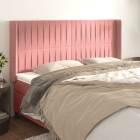 Headboard with pink velvet ears 203x16x118/128 cm by vidaXL, Headboards and footboards - Ref: Foro24-3119889, Price: 142,34 €...