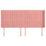 Headboard with pink velvet ears 203x16x118/128 cm by vidaXL, Headboards and footboards - Ref: Foro24-3119889, Price: 147,98 €...