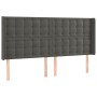 Headboard with dark gray velvet ears 183x16x118/128 cm by vidaXL, Headboards and footboards - Ref: Foro24-3120075, Price: 137...