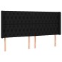 Headboard with black fabric ears 203x16x118/128 cm by vidaXL, Headboards and footboards - Ref: Foro24-3119940, Price: 145,68 ...