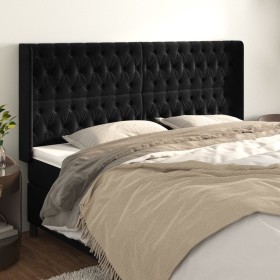 Cabecero con orejas de terciopelo negro 203x16x118/128 cm de vidaXL, Cabeceros y pies de cama - Ref: Foro24-3119984, Precio: ...