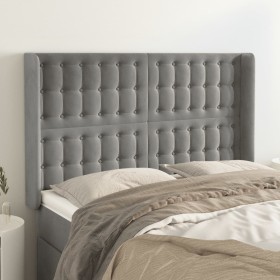 Headboard with light gray velvet ears 147x16x118/128 cm by vidaXL, Headboards and footboards - Ref: Foro24-3120062, Price: 12...