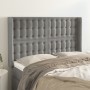 Cabecero con orejas de terciopelo gris claro 147x16x118/128 cm de vidaXL, Cabeceros y pies de cama - Ref: Foro24-3120062, Pre...