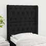 Cabecero con orejas de tela negro 83x16x118/128 cm de vidaXL, Cabeceros y pies de cama - Ref: Foro24-3119892, Precio: 93,48 €...