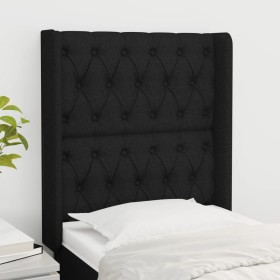 Cabecero con orejas de tela negro 83x16x118/128 cm de vidaXL, Cabeceros y pies de cama - Ref: Foro24-3119892, Precio: 88,99 €...