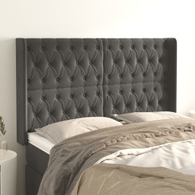 Headboard with dark gray velvet ears 163x16x118/128 cm by vidaXL, Headboards and footboards - Ref: Foro24-3119971, Price: 158...