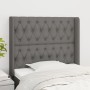 Headboard with dark gray fabric ears 103x16x118/128 cm by vidaXL, Headboards and footboards - Ref: Foro24-3119907, Price: 81,...