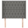 Headboard with dark gray fabric ears 103x16x118/128 cm by vidaXL, Headboards and footboards - Ref: Foro24-3119907, Price: 81,...