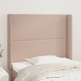 Headboard with ears cappuccino synthetic leather 103x16x118/128 cm by vidaXL, Headboards and footboards - Ref: Foro24-3119529...