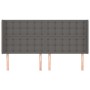 Headboard with gray synthetic leather ears 203x16x118/128 cm by vidaXL, Headboards and footboards - Ref: Foro24-3119692, Pric...