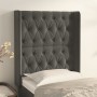 Cabecero con orejas de terciopelo gris oscuro 83x16x118/128 cm de vidaXL, Cabeceros y pies de cama - Ref: Foro24-3119947, Pre...