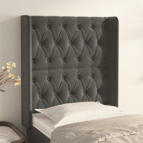 Headboard with dark gray velvet ears 83x16x118/128 cm by vidaXL, Headboards and footboards - Ref: Foro24-3119947, Price: 89,9...